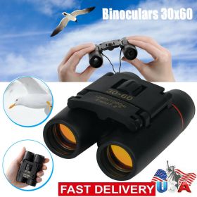 30x60 Compact Folding Zoom Binoculars Telescopic, Day & Night Use (Small Pocket Binoculars for Adults & Kids)