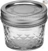 Ball Mason 4oz Quilted Crystal Jelly Jars with Lids and Bands - Canning Jelly Jar Set - (1 Case) - 12 Count