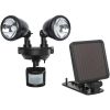 MAXSA Innovations Solar-Powered Dual Head LED Security Spotlight in Black