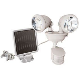 MAXSA Innovations Off-White Solar-Powered Dual Head LED Security Light