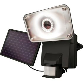 Solar-Powered Motion-Activated Security Floodlight with 20 SMT LEDs - Black