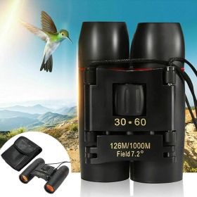 Small Compact Pocket Binoculars - 30x60 Zoom Folding Travel Telescope