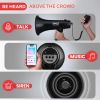 40Watt - Pyle Professional Megaphone Bullhorn With Siren & 3.5 mm Aux-In For Smart Devices, Black