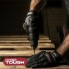 Hyper Tough Heavy Duty Impact Gloves, Black Red and Gray, Polyester, Adult Men's, Large, 1 Pair