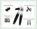 Handheld Manual Can Opener With Sharp, Cutting Wheel Blade / Lid Cap Openers