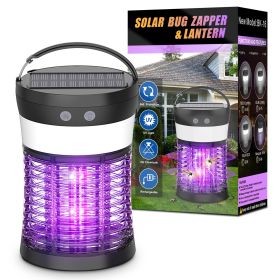 Solar Mosquito Killer Lamp, 4 Light Modes Solar Bug Zapper Outdoor Mosquito Zapper With Waterproof Camping Lantern