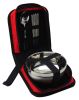 1 set of Portable Chopsticks with 1 Spoon, a Stainless Steel Bowl with Storage Bag for Camping Cooking Outdoor Tableware (Red Bag)