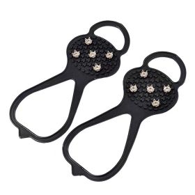 1pair Outdoor Five-tooth Crampons; Non-slip and Anti-fall Shoe Cover For Cycling, Mountaineering; Protective Equipment