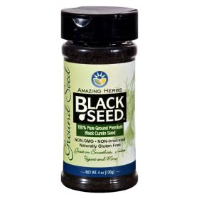 Amazing Herbs Premium Ground Black Cumin Seeds - Non GMO, Supports Cardiovascular Function & Preserves Digestive Health - 4 Oz