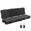 53" Rifle Gun Case Hard Long Gun Case Portable Gun Cases for Rifles Waterproof Impact Resistance with TSA Padlock & Valve