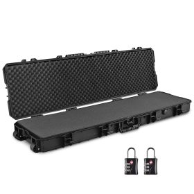 53" Rifle Gun Case Hard Long Gun Case Portable Gun Cases for Rifles Waterproof Impact Resistance with TSA Padlock & Valve