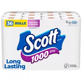 Scott 1000 Septic-Safe 1-Ply Toilet Paper (1,000 sheets per roll) - 36 rolls