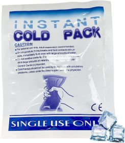 Instant Cold Pack 6" x 8". Pack of 10 Disposable First Aid Instant Cold Packs for Injuries, Spasms, Burn. Single Portable Use Instant Cold Compress