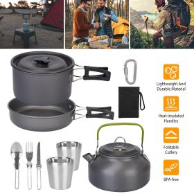 12 Piece Camping Cookware Set - Aluminum Pot & Pans Kit