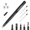 11-in-1 Tactical Pen Gear Set Multi-tool Survival Pen Set Cool Gadget Gift for Men EDC Glass Breaker LED Flashlight Ballpoint Pen Whistle Ink Refills