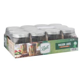 Ball Glass Mason Jars with Lids and Bands - Pint Size (16 Ounce) - (1 Case) - 12 Count