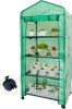 Mini Greenhouse - 4 Tier Small Portable Greenhouses Kit with Caster Wheels and Roll-up Zipper PE Cover