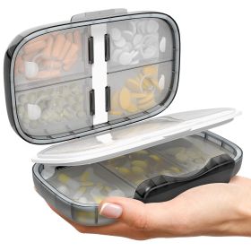 Medicine Pill Organizer for Travel, Airtight Pill Box, Large Vitamin Organizer