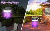 Solar Mosquito Killer Lamp, 4 Light Modes Solar Bug Zapper Outdoor Mosquito Zapper With Waterproof Camping Lantern