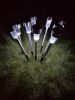 24pcs 5W High Brightness Solar Power LED Lawn Lamps with Lampshades White & Silver for Patio, Walkways, Landscape Paths
