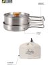 Stainless Steel pot with folding handle, a portable frying pan and soup pot for camping, home, picnic, cookware set