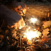 Survival Fire Steel, Flint Striker, Steel Scraper, Outdoor Emergency Survival Tool for Travelling Camping Hiking (Butterfly)