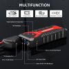 Portable Car Jump Starter (UP to 10.0L Gas/8.0L Diesel Engines) 12V Auto Lithium-Ion Battery Booster with Smart Clamp Cables