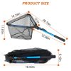 Collapsible Fishing Nylon Landing Net with Telescoping Pole Handle Lightweight Aluminum Fish Net Easy Catch and Release for Freshwater or Saltwater
