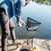 Collapsible Fishing Nylon Landing Net with Telescoping Pole Handle Lightweight Aluminum Fish Net Easy Catch and Release for Freshwater or Saltwater