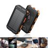 10000mAh Portable Fast Charging Power Bank 2USB Solar Charging with Flashlight