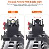 45 Degree Offset Rear & Front Flip Up Fiber Optics Aluminum Sights with Red Green Dots Fits Picatinny Weaver Rail