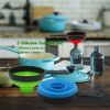 Set Of 3 Food Grade Collapsible Silicone Mini Funnels For Kitchen Use; Wide Mouth Canning Funnel