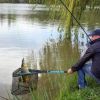Collapsible Fishing Nylon Landing Net with Telescoping Pole Handle Lightweight Aluminum Fish Net Easy Catch and Release for Freshwater or Saltwater