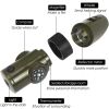 7-in-1 Multifunctional Survival Whistle With LED Light; Compass; Thermometer; Magnifying Glass; Mirror