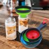 Set Of 3 Food Grade Collapsible Silicone Mini Funnels For Kitchen Use; Wide Mouth Canning Funnel