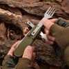 7-In-1 Multifunctional Outdoor Tableware Stainless Steel Foldable Fork, Spoon, and Knife Travelling Dinnerware