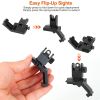 45 Degree Offset Rear & Front Flip Up Fiber Optics Aluminum Sights with Red Green Dots Fits Picatinny Weaver Rail