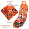 19Pcs Camping Cooking Utensil Kit / Portable Picnic Cookware / Outdoor Kitchen Equipment / Gear for Campfire Barbecue / Appliances with Storage Bag