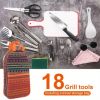 19Pcs Camping Cooking Utensil Kit / Portable Picnic Cookware / Outdoor Kitchen Equipment / Gear for Campfire Barbecue / Appliances with Storage Bag