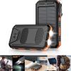 10000mAh Portable Fast Charging Power Bank 2USB Solar Charging with Flashlight