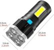 Multi-function LED Display Flashlight; 4-Mode Brightness Adjustment For Outdoor Emergency Use