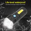 Multi-function LED Display Flashlight; 4-Mode Brightness Adjustment For Outdoor Emergency Use