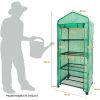 Mini Greenhouse - 4 Tier Small Portable Greenhouses Kit with Caster Wheels and Roll-up Zipper PE Cover