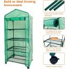 Mini Greenhouse - 4 Tier Small Portable Greenhouses Kit with Caster Wheels and Roll-up Zipper PE Cover