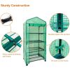 Mini Greenhouse - 4 Tier Small Portable Greenhouses Kit with Caster Wheels and Roll-up Zipper PE Cover