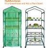 Mini Greenhouse - 4 Tier Small Portable Greenhouses Kit with Caster Wheels and Roll-up Zipper PE Cover