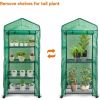 Mini Greenhouse - 4 Tier Small Portable Greenhouses Kit with Caster Wheels and Roll-up Zipper PE Cover