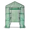 VEVOR Walk-in Green House, 4.6 x 4.6 x 6.6 ft , Greenhouse with Shelves, High Strength PE Cover with Zipper Door and Steel Frame, Assembly in Minutes