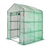 VEVOR Walk-in Green House, 4.6 x 4.6 x 6.6 ft , Greenhouse with Shelves, High Strength PE Cover with Zipper Door and Steel Frame, Assembly in Minutes