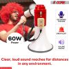 60Watt - 5 Core Professional Megaphone Bullhorn Speaker, Battery Power 1200 Ft Range Loudspeaker W Siren, Ergonomic Handle